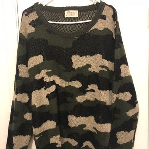 Camo knit sweater